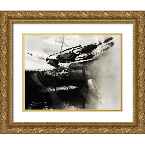 Midnight Abstract IV Gold Ornate Wood Framed Art Print with Double Matting by Guna Bianka