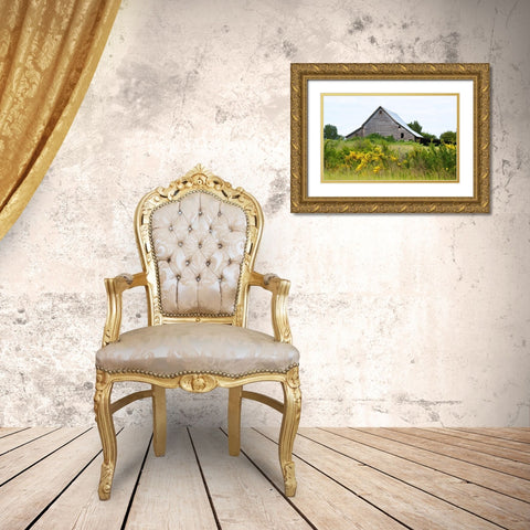 Summer Barn  Gold Ornate Wood Framed Art Print with Double Matting by Wilson, Gerry