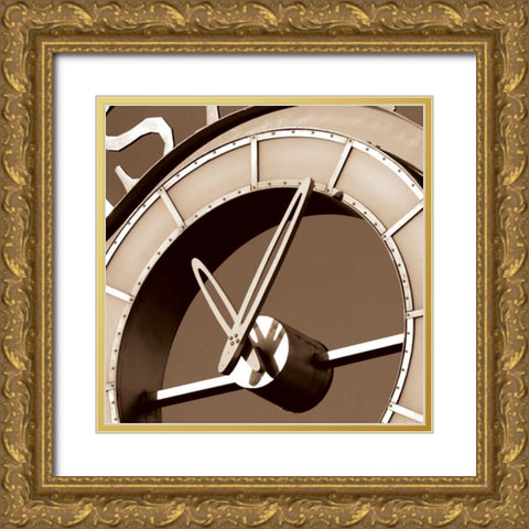 Clock IV Gold Ornate Wood Framed Art Print with Double Matting by Hall, Doug
