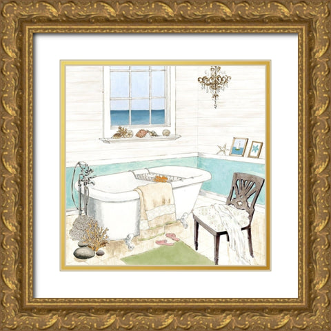 Seaside Spa I Gold Ornate Wood Framed Art Print with Double Matting by Haybittel, Jocelyn
