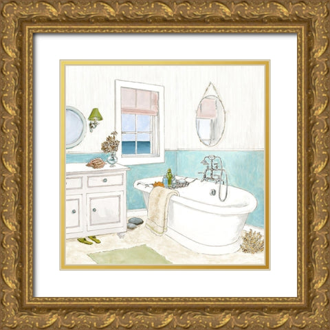Seaside Spa II Gold Ornate Wood Framed Art Print with Double Matting by Haybittel, Jocelyn