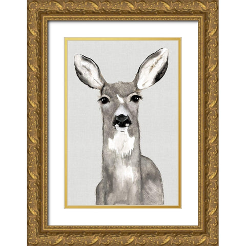 Oh Deer I  Gold Ornate Wood Framed Art Print with Double Matting by Hatfield, Jodi