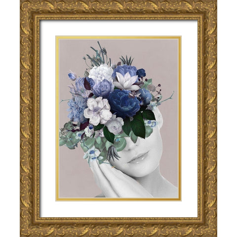 Flower Sleep  Gold Ornate Wood Framed Art Print with Double Matting by Smith, Karen