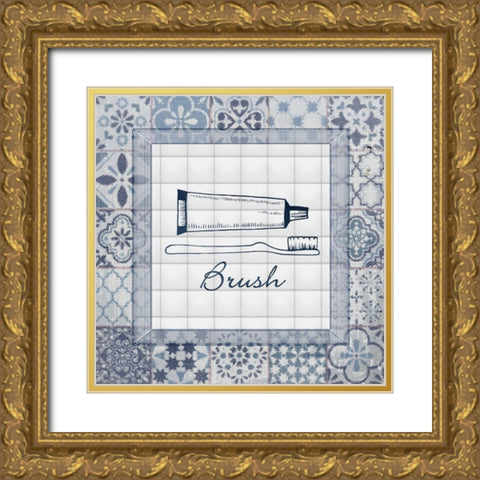 Wash up Brush up III Gold Ornate Wood Framed Art Print with Double Matting by Smith, Karen
