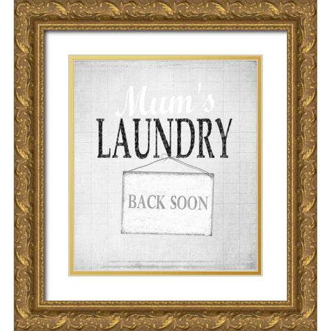 Mums Laundry Gold Ornate Wood Framed Art Print with Double Matting by Smith, Karen