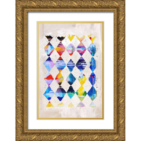 Diamond Palette I  Gold Ornate Wood Framed Art Print with Double Matting by Smith, Karen