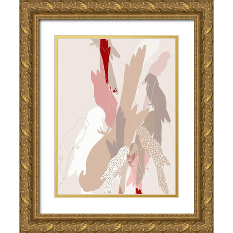 The Birds III Gold Ornate Wood Framed Art Print with Double Matting by Bainbridge, Hope