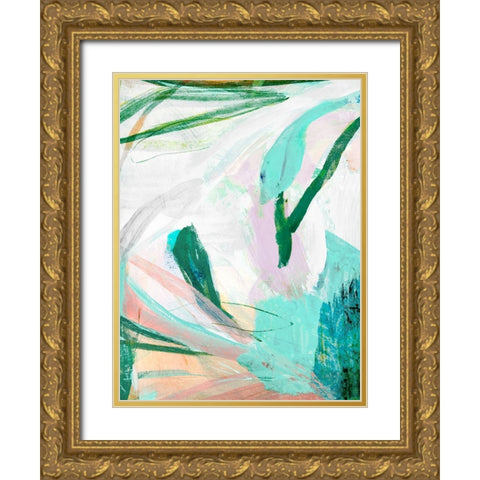 Green Graffiti II  Gold Ornate Wood Framed Art Print with Double Matting by Bainbridge, Hope