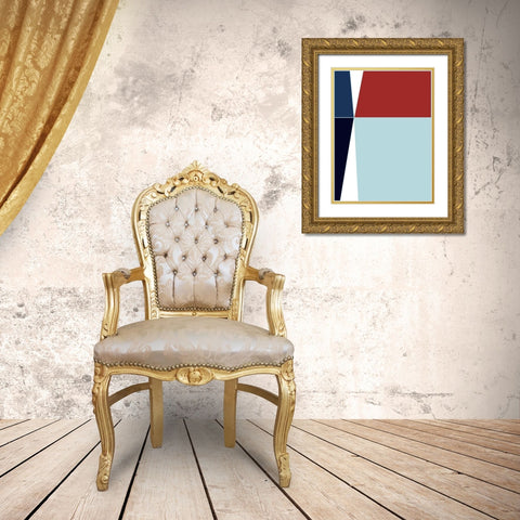 Wide Open Blue Gold Ornate Wood Framed Art Print with Double Matting by Hauanio, Sandi