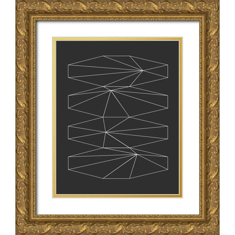 Geometry of Atoms II Â  Gold Ornate Wood Framed Art Print with Double Matting by Hauanio, Sandi