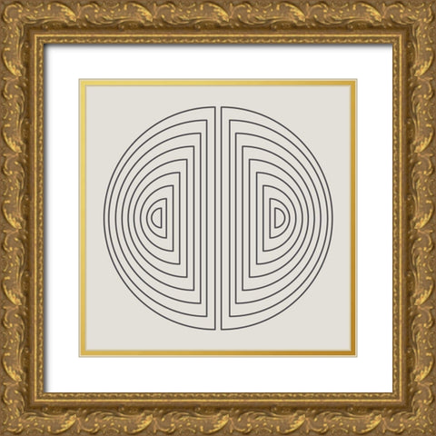 Semi MoonsÂ  Gold Ornate Wood Framed Art Print with Double Matting by Hauanio, Sandi