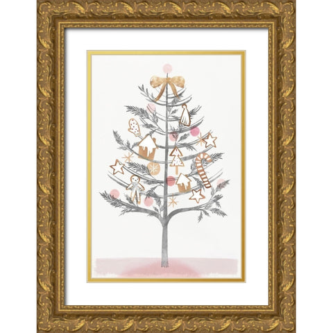 Ginger Bread Tree II  Gold Ornate Wood Framed Art Print with Double Matting by PI Studio