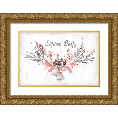 Silver Bells  Gold Ornate Wood Framed Art Print with Double Matting by PI Studio