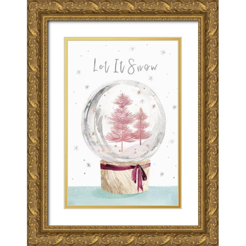 Let it Snow I  Gold Ornate Wood Framed Art Print with Double Matting by PI Studio