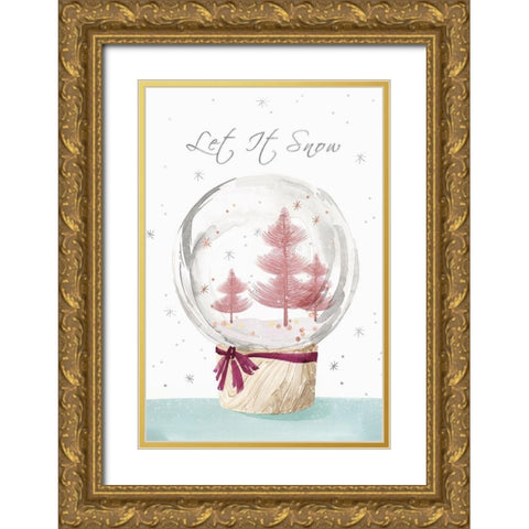 Let it Snow II  Gold Ornate Wood Framed Art Print with Double Matting by PI Studio