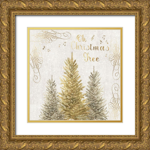 Oh Christmas Tree  Gold Ornate Wood Framed Art Print with Double Matting by PI Studio