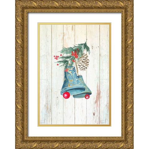 Christmas Bells  Gold Ornate Wood Framed Art Print with Double Matting by PI Studio