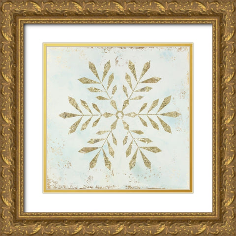Glistening Snowflake II  Gold Ornate Wood Framed Art Print with Double Matting by PI Studio