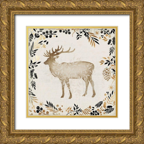 Dasher Gold Ornate Wood Framed Art Print with Double Matting by PI Studio