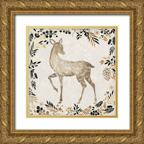 Prancer Gold Ornate Wood Framed Art Print with Double Matting by PI Studio