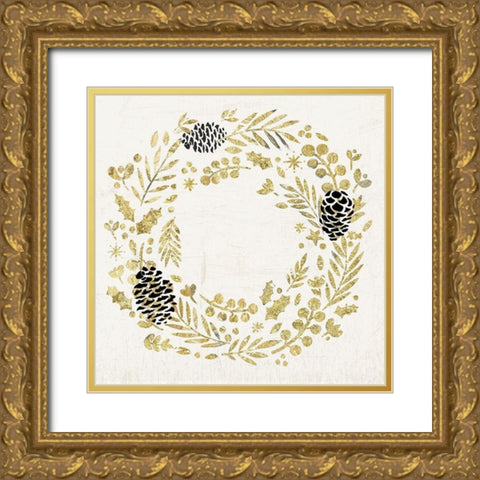 Cheerful Note Gold Ornate Wood Framed Art Print with Double Matting by PI Studio