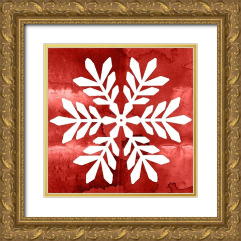 Nordic Snowflake II  Gold Ornate Wood Framed Art Print with Double Matting by PI Studio