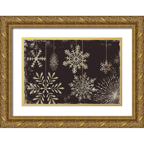 Starry Night Sky Gold Ornate Wood Framed Art Print with Double Matting by PI Studio