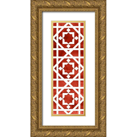 Holiday Ornate I Gold Ornate Wood Framed Art Print with Double Matting by PI Studio