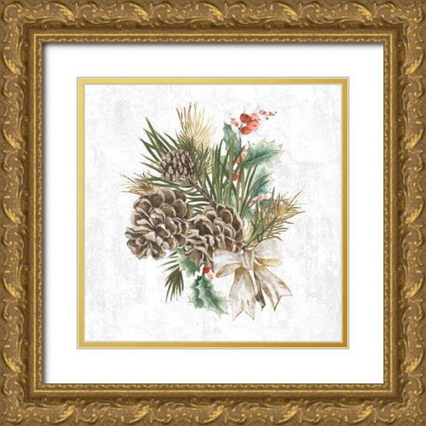Spark Holiday Spirit Gold Ornate Wood Framed Art Print with Double Matting by PI Studio