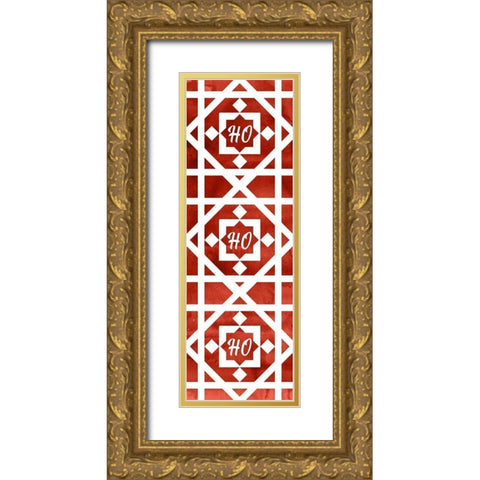 Nordic Quilt I  Gold Ornate Wood Framed Art Print with Double Matting by PI Studio