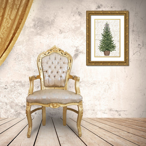 Everygreen Christmas Tree  Gold Ornate Wood Framed Art Print with Double Matting by PI Studio