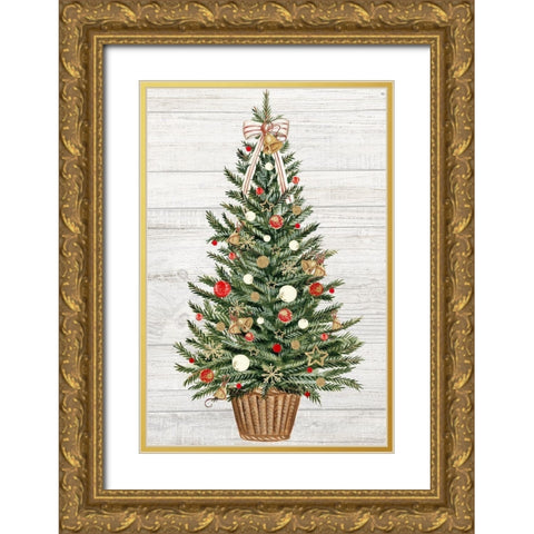 Holidays are Here Gold Ornate Wood Framed Art Print with Double Matting by PI Studio