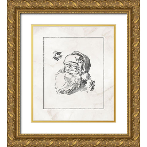 Believe in Santa  Gold Ornate Wood Framed Art Print with Double Matting by PI Studio