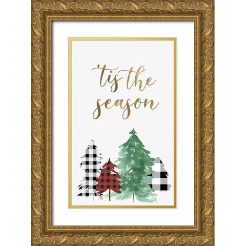 Christmas Time  Gold Ornate Wood Framed Art Print with Double Matting by PI Studio