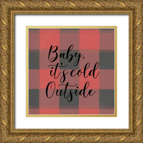 Baby, Its Cold Outside III  Gold Ornate Wood Framed Art Print with Double Matting by PI Studio