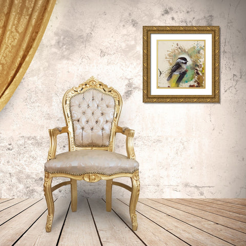 Green Boreal Bird  Gold Ornate Wood Framed Art Print with Double Matting by St Amant, Daniel