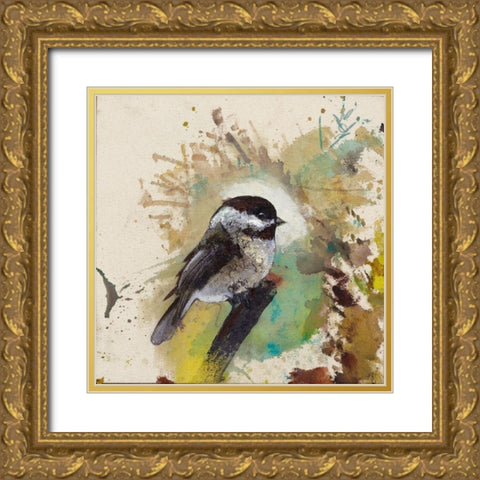 Green Boreal Bird  Gold Ornate Wood Framed Art Print with Double Matting by St Amant, Daniel