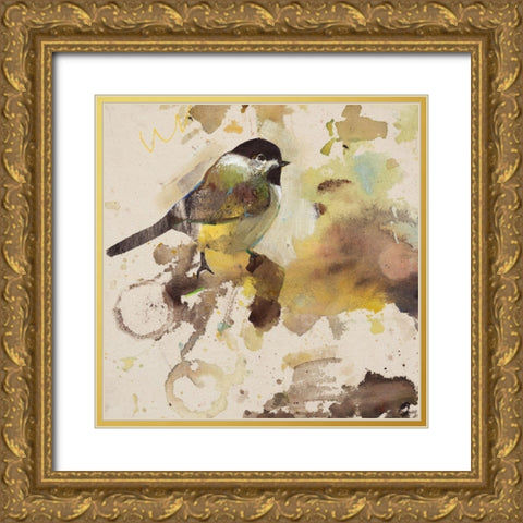 Yellow Wooland Bird  Gold Ornate Wood Framed Art Print with Double Matting by St Amant, Daniel