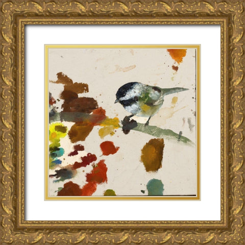 Chiffchaff Gold Ornate Wood Framed Art Print with Double Matting by St Amant, Daniel