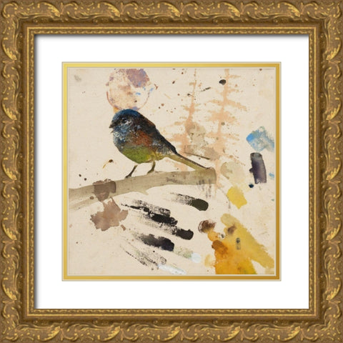 Song ThrushÂ  Gold Ornate Wood Framed Art Print with Double Matting by St Amant, Daniel