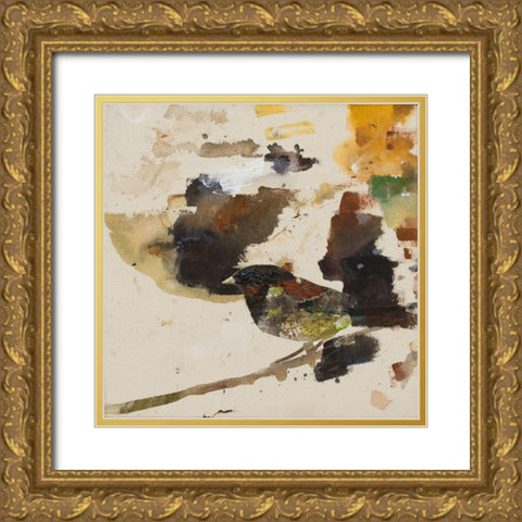 Chirping NuthatchÂ  Gold Ornate Wood Framed Art Print with Double Matting by St Amant, Daniel