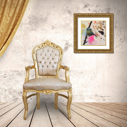 Blue Western Tanager  Gold Ornate Wood Framed Art Print with Double Matting by St Amant, Daniel