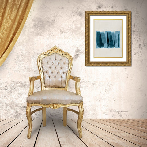 Bolds of Blue I Gold Ornate Wood Framed Art Print with Double Matting by Hogan, Aoibhne