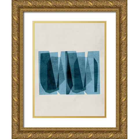 Bolds of Blue I Gold Ornate Wood Framed Art Print with Double Matting by Hogan, Aoibhne
