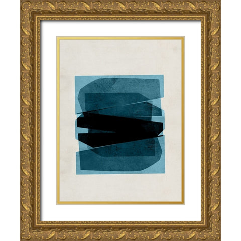 Bolds of Blue II Gold Ornate Wood Framed Art Print with Double Matting by Hogan, Aoibhne