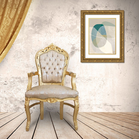 Formations of Blue III Gold Ornate Wood Framed Art Print with Double Matting by Hogan, Aoibhne