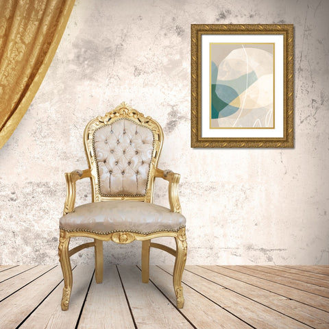 Formations of Blue III Gold Ornate Wood Framed Art Print with Double Matting by Hogan, Aoibhne