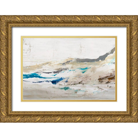 Blue Cliff I  Gold Ornate Wood Framed Art Print with Double Matting by Ian C