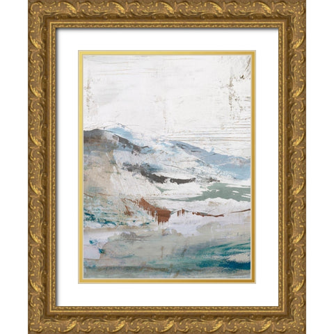 Blue Cliff II Gold Ornate Wood Framed Art Print with Double Matting by Ian C