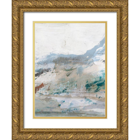 Blue Cliff III Gold Ornate Wood Framed Art Print with Double Matting by Ian C